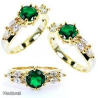 28 .. 18k Kulta Duble Green Emerald Kaunis .. Sormus - pikkukuva 2