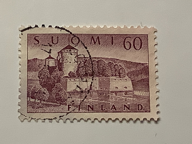 475 / 1957 Olavinlinna 60 mk o leimattu