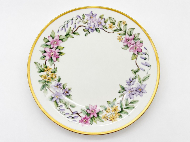 Bing & Grøndahl kukkalautanen, kultareuna, 23 cm