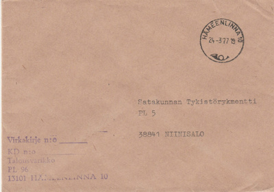 Postileima, HÄMEENLINNA  10, sotilaspostia