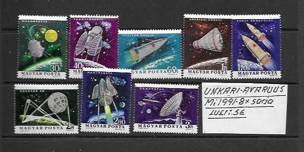 UNKARI-AVARUUS Mi 1991-8*sarja  luett. 5€