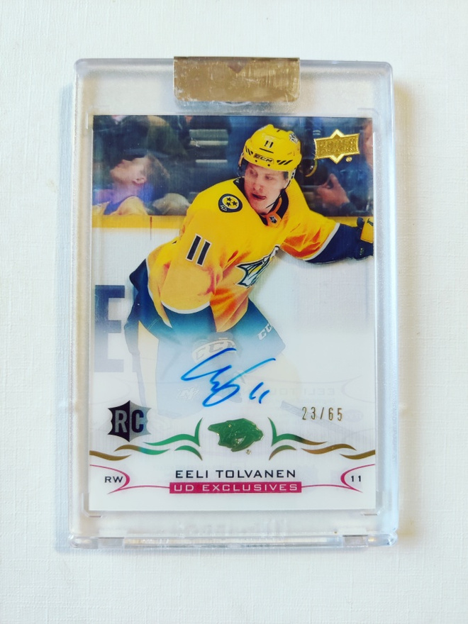 Eeli Tolvanen - 18-19 UD Clear-Cut Exclusives Rookie AU /65