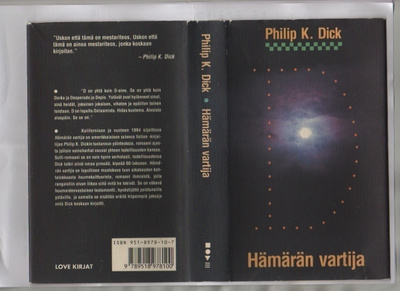 Dick, Philip K.: Hämärän vartija, Love kirjat 1990, skp.,K3+