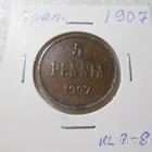 5 penniä 1907 kulkenut kl 7-8 Rahakehyksessä. - pikkukuva 1