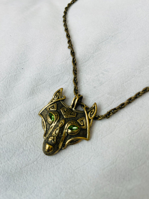 Kaulakoru ketju +riipus Wolf / Dog, color classic bronze