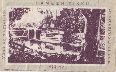 Etiketti, Vääksy, Hämeen tikku ,  b476