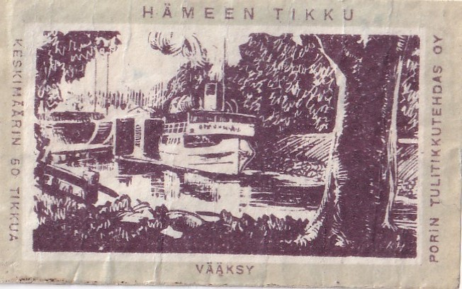 Etiketti, Vääksy, Hämeen tikku ,  b476