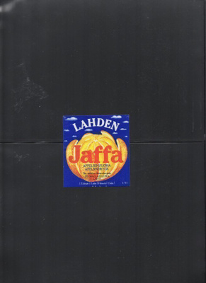 Mallasjuoma LAHDEN JAFFA Appelsiinijuoma. Etiketti