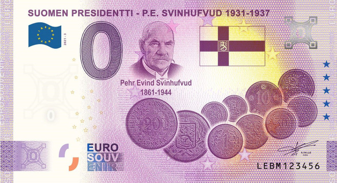 *NOLLA-EURO*2021*SUOMEN 3. PRESIDENTTI*SVINHUFVUD*