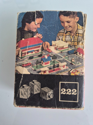 Harvinainen Vintage LEGO 222 tyhjä laatikko + ohjeet 518-521