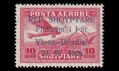 Albania 163 * Vlora-Brindisin lentoreitti 10 Q (1928)