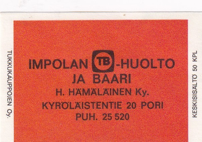 Pori, Impolan Huolto TB, H. Hämäläinen Ky.  8/9