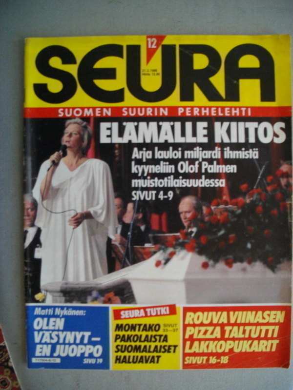 Seura lehti Nro 12 21.3.1986. (19.2)