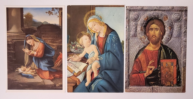 Joulukortti 3kpl, kulkenut, uskonnollinen