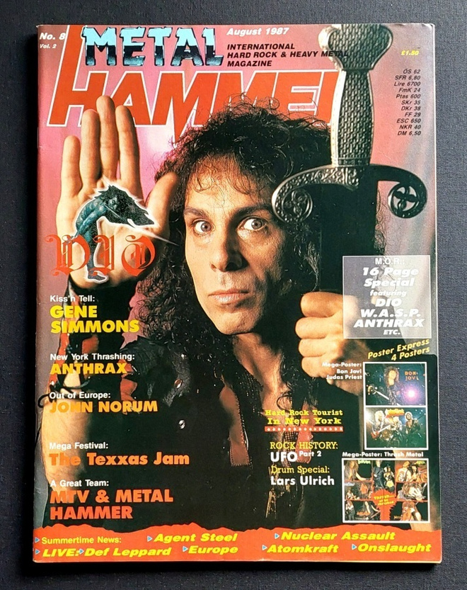 Metal Hammer 1987 : Dio , Kiss , Anthrax , W.A.S.P. jne...