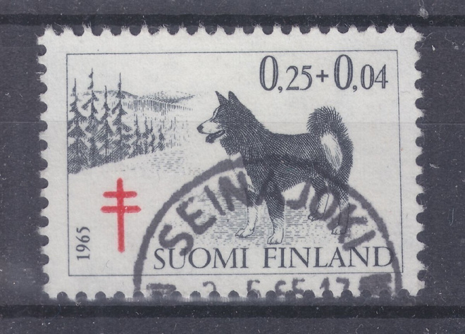 1965 TUB 0,25 mk kaunisleimaisena