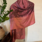 Vaaleanpunainen kuviollinen pashmina hartiahuivi - pikkukuva 2