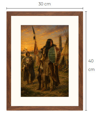 Uusi Intiaani art print kehystetty 30 cm x 40 cm