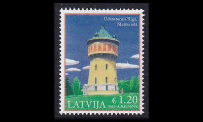 Latvia 1168 ** Arkkitehtuuri vesitorni (2022)