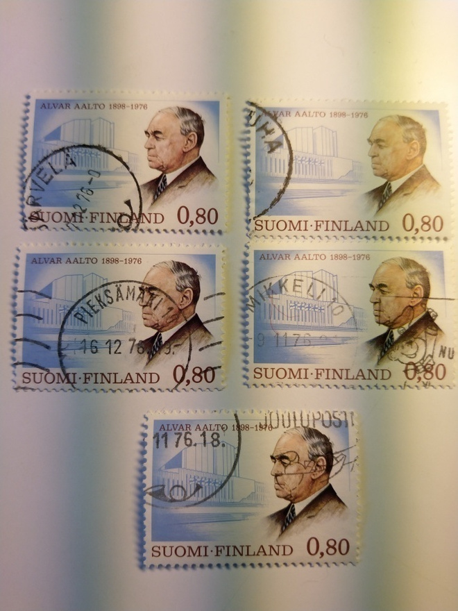 Alvar Aalto 1898 – 1976 postimerkki 0,80 markka
