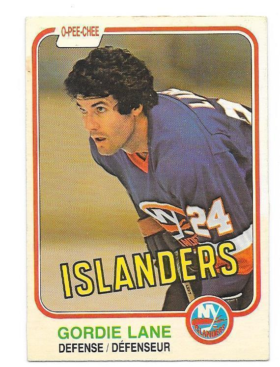 1981-82 OPC #212 Gordie Lane New York Islanders Gooni
