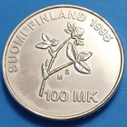 Hopeinen juhlaraha 100 mk vuodelta 1995 AIV. - pikkukuva 1