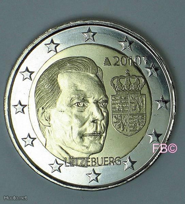 2 X LUXEMBURG 2 € Wappen 2010 MOLEMMAT VARIANTIT