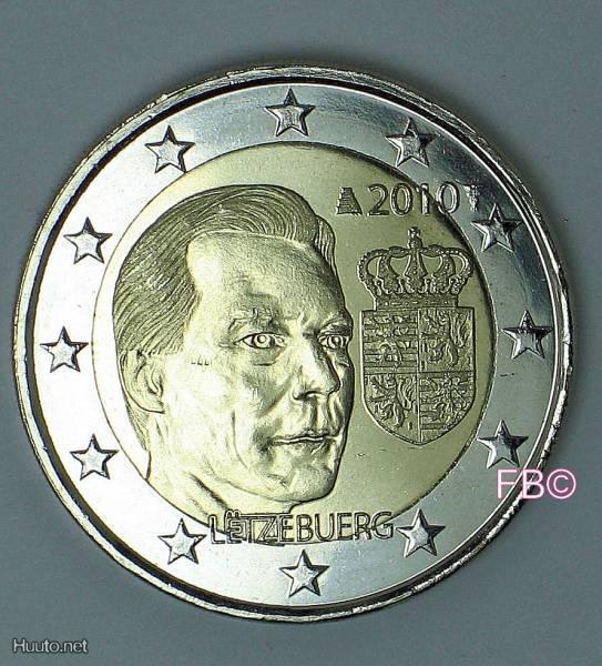 2 X LUXEMBURG 2 € Wappen 2010 MOLEMMAT VARIANTIT