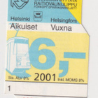 Raitiovaunulippu vuodelta 2001 - pikkukuva 1