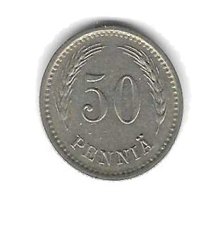 1939 50 PENNIÄ KOLIKKO KÄYTETTY