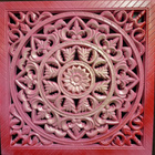 Taidetos 3D pinkki punainen kulta kaiverrettu mandala - pikkukuva 1