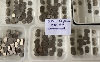 Suomi 50 penniset v. 1990-1998 kuparinikkeli - yli kilo