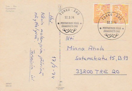ERIKOISLEIMA , Postimerkin päivä 17.3.1974, Turku