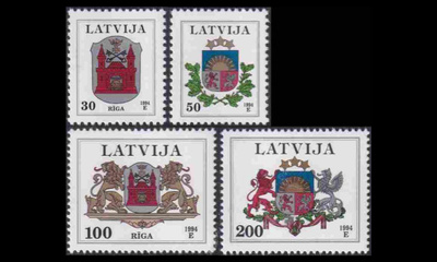 Latvia 389-92 ** Käyttösarja vaakuna (1994)