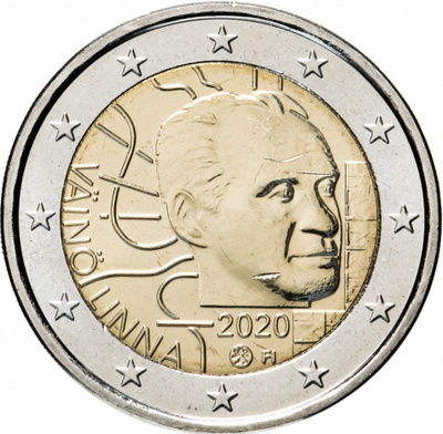 ** SUOMI 2€ 2020 Väinö Linna UNC pillerissä **