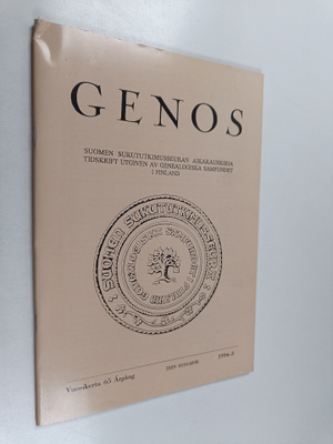 Genos : Suomen sukututkimusseuran aikakauskirja 3/1994