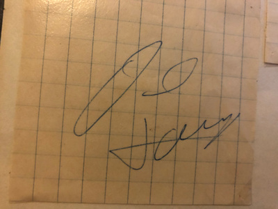Al Joynerin nimikirjoitus paperilla