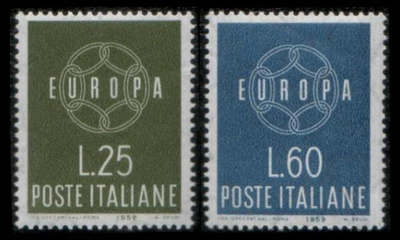 Italia 1055-6 ** Europa (1959)