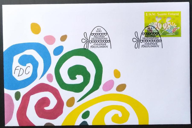 "Pääsiäiskaksoset" -merkin FDC-kuori 2010, ei kulk.