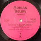 Adrian Belew: Lone Rhino, UK LP VG - pikkukuva 4