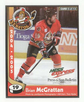 Brian McGrattan Binghamton Senators Team Issue Postcard