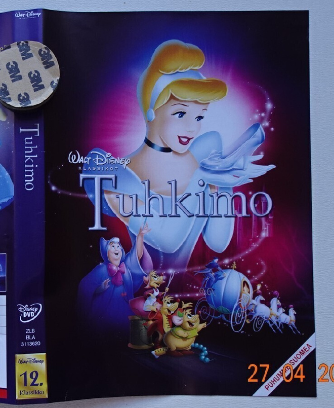 dvd, Tuhkimo (Cinderella, Walt Disney, 1950) [anime]