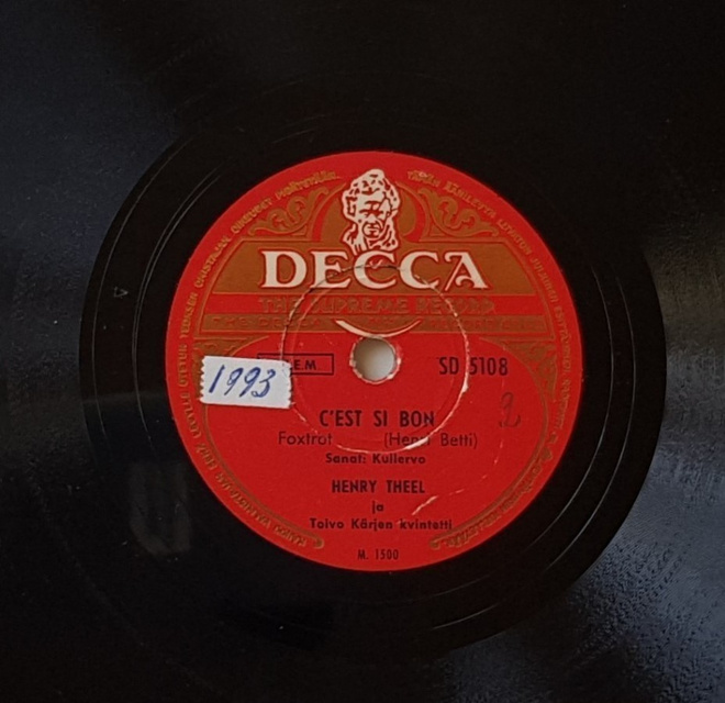 Savikiekko 1950 - Henry Theel - Decca SD 5108