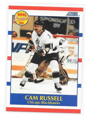 1990-91 Score #408 Cam Russell Chicago Blackhawks Gooni
