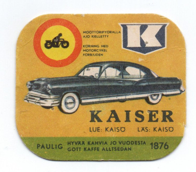 Kahvilappu Paulig KAISER