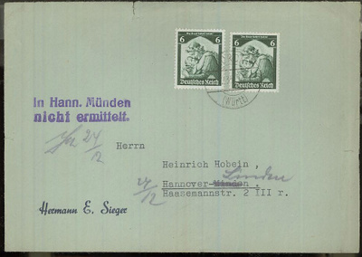 Saksa Mi 566 2 kpl kirje