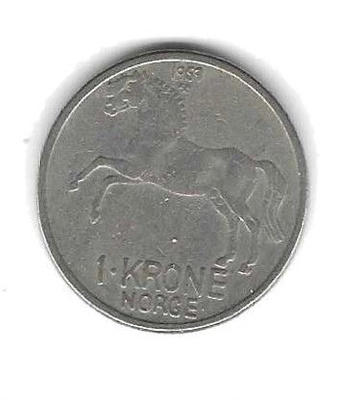 1959 1 KRONE NORJA KOLIKKO KÄYTETTY