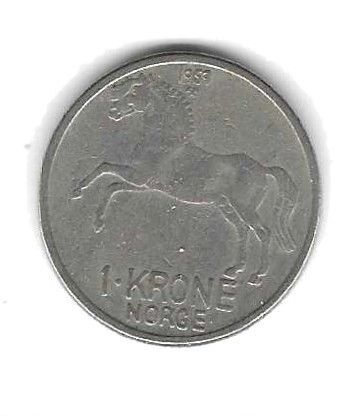 1959 1 KRONE NORJA KOLIKKO KÄYTETTY
