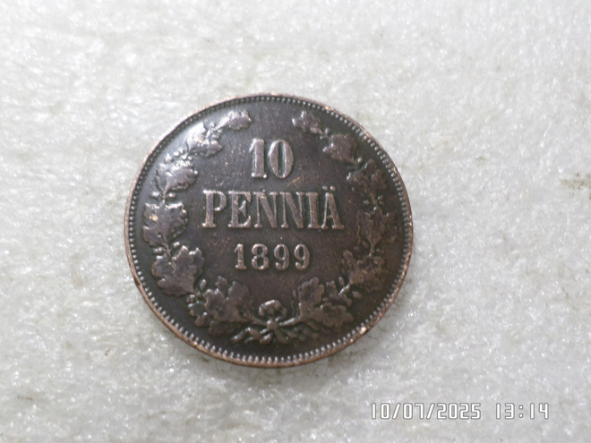10  penniä  1899 kulkematon