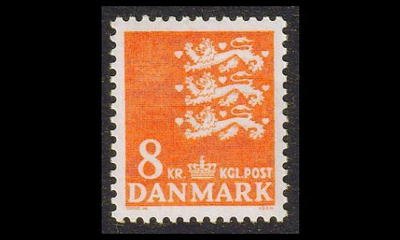 Tanska 685 ** Vaakuna 8,00 kr oranssi (1979)